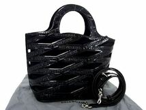 ■極美品■ BALENCIAGA バレンシアガ 630708 ネオバスケット パテントレザー 2WAY ハンドバッグ ショルダーバッグ ブラック系 AF2046アZ_画像1