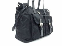 ■極美品■ PRADA プラダ テスートナイロン トートバッグ ショルダーバッグ 肩掛けかばん レディース ブラック系 AG2181アZ_画像2