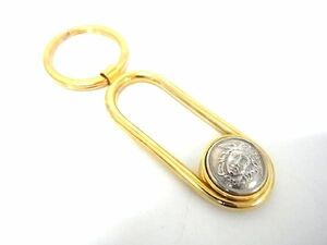 ■美品■ GIANNI VERSACE ジャンニヴェルサーチ メデューサ キーホルダー キーリング メンズ レディース ゴールド系 Y8385アO