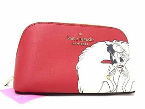 # new goods # unused # kate spade Kate Spade K8243 Disney collaboration 101 Dalmatians kruela leather make-up pouch red group BC1162WZ