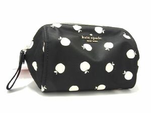 ■新品■未使用■ kate spade ケイトスペード K8262 ナイロン アップル リンゴ ポーチ 小物入れ メイクポーチ ブラック系 BC4614アZ