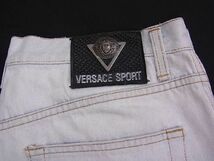 ■美品■ VERSACE SPORT ヴェルサーチスポーツ メデューサ コットン100％ ボタンフライ 長ズボン サイズ36 洋服 ライトブルー系 S1843Kh_画像4