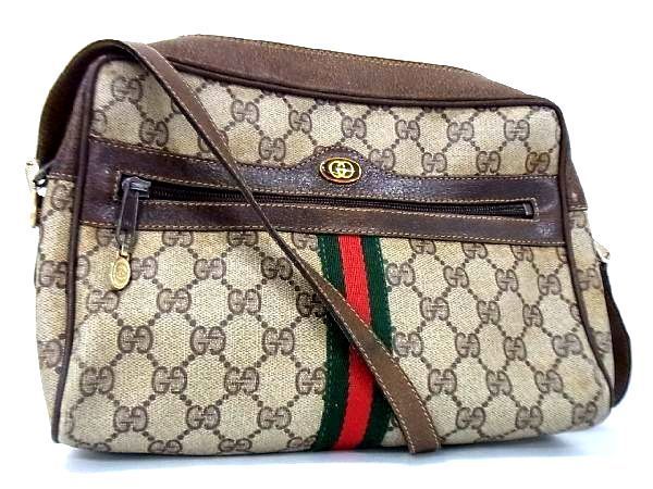 安価 ワタナベ OLD GUCCI PVC 現行デザイン シェリーライン ショルダー