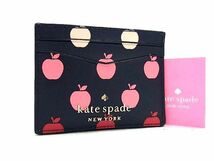 ■新品■未使用■ kate spade ケイトスペード K8297 PVC アップル リンゴ カードケース カード入れ レディース ネイビー系 BC4652アZ_画像1