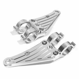 【送料無料】 アルミ ヘッドライト ステーシルバー 41mm 41φ 41パイ XJR400 CB400SF アルミビレット ヘッドランプ マウント ブラケット