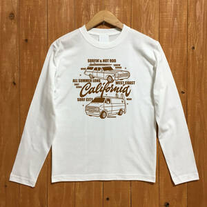 # SURFIN' & HOT ROD long T#M size ( white x Brown ) America Ame car Dodge van full size van surfing mopa-MOPAR