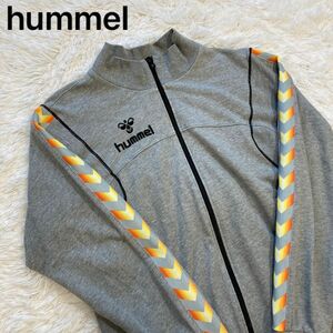 hummel スウェット パーカー フルジップ 刺繍ロゴ 袖 派手