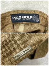 POLO GOLF RALPH LAUREN レザー ヘリンボーン ポニー 刺繍 6パネル キャップ 帽子 ポロゴルフ ラルフローレン メンズ 90S 00S CAP 古着_画像10