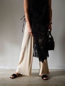 R JUBILEE Sheer Rib Pants アールジュビリー リブパンツ オフホワイト