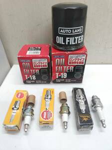 送料無料g16695 NGK SPARK PLUG スパークプラグ 3個 7321 BPM7A 5628 BM4A B6HS ＋ 日東 OIL FILTER 2個 T-18 T-19 AUTO LAND セット まと