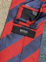 ほぼ未使用 ″HUGO BOSS″ ヒューゴボス ストライプ ブランドネクタイ 303037_画像3