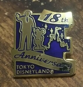 TDL TOKYO DISNEY LAND 18th Anniversary ピンバッジ パートナー像 ミッキー 2001 レア