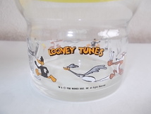 超希少 昭和レトロ 未使用品 コカコーラ LOONY TUNES エンジョイポット ガラスポット 黄色_画像2