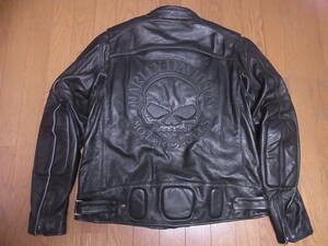 233-37/良品/HARLEY-DAVIDSON/ハーレーダビッドソン/ウィリーG スカル/ライナー付き/レザージャケット/L