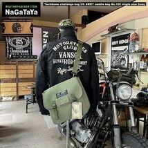 立花 完全復刻 タチバナ チャレンジバッグ US ARMY サドルバッグ シングルサイズ 2way オリーブドラブ 撥水加工 ツーリングバッグ_画像2