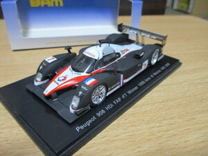 スパーク　 1/43 「 プジョー 908 HDi FAP 」 #7 モンツァLMS 1000km 優勝車　2007ｙ ・送料 400円（レターパック発送） BAM特注