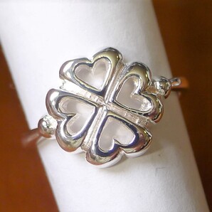 SR2246 指輪シルバー925刻リング 16号 四葉のクローバー 幸運 送料無料
