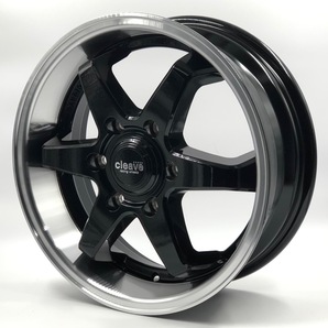 ハイエース CLEAVE RACING FL53-6 17x6.5 +38 6H-139.7 ブラック/マシンド GY ナスカー 215/60R17 200系 ディープリムの画像1