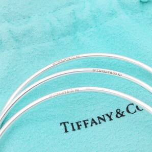 極希少 美品 Tiffany&Co. ティファニー シルバー 3連 バングル SV925 シンプル FK49の画像8