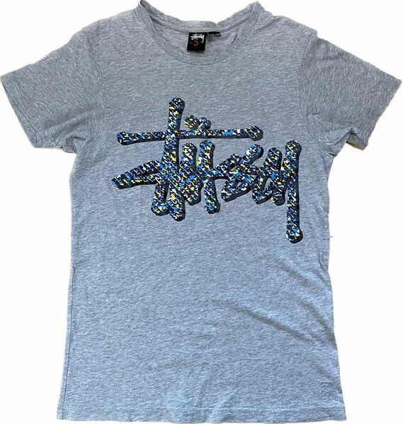 STUSSY ステューシー ビックロゴ Tシャツ グレー S