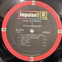 ●即決LP Duke Ellington / & John Coltrane As30 j36140 米盤、赤黒p、片Bellsound刻印 デューク・エリントン_画像3