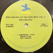 ●即決LP Eric Dolphy / at the Five Spot vol2 prt7826 j36373 米盤、草/Stereo Vangelder刻 エリック・ドルフィー_画像2