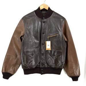 【デッドストック】RRL Meyers Leather Jacket M カウハイド レザー ジャケット フライト スタジャン ダブルアールエル ラルフローレン