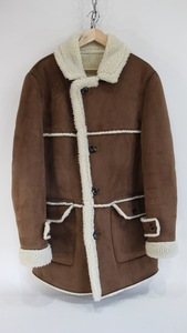 【極上品】ZARA MAN F オーバーサイズ ムートン ボアコート L ブラウン 茶 裏起毛 ジャケット ロング JKT ザラマン