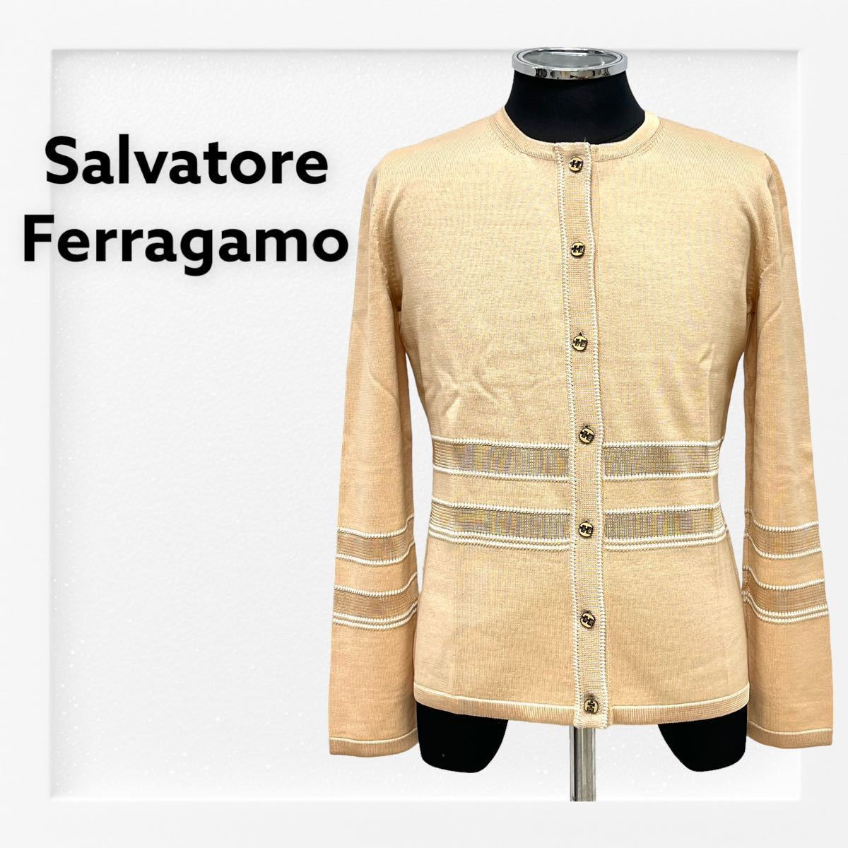 Salvatore Ferragamoフェラガモ カーディガン 美品｜PayPayフリマ