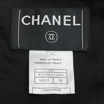 高級 CHANEL シャネル 03A P21531V12438 COCO ココマーク装飾 裾チェーン ウール混 ツイード ノーカラージャケット レディース_画像5