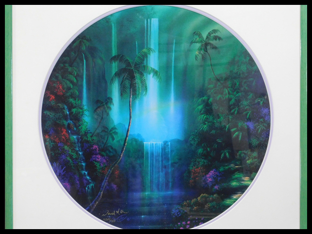 David Millar Tropical Rainforest Fantasy Landscape (TROPICAL SPLENDOR) Silkscreen (Print) Paper Box Marine Art s22032009, painting, oil painting, portrait