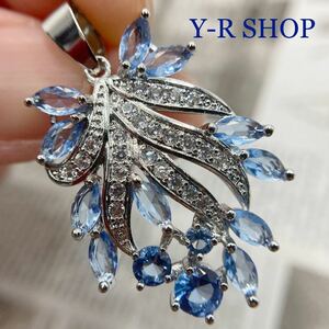  tanzanite . Cubic Zirconia. elegant pendant top * lady's necklace silver 925 stamp color stone new goods gem Y-R wholesale 