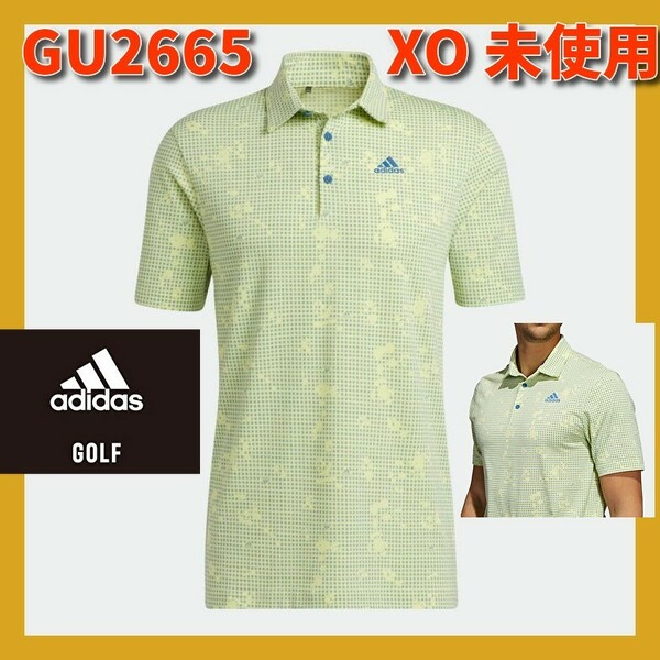 ■定価:8789円 新品 adidas ゴルフ ポロシャツ XO 伸縮性 柔軟性 コットン混紡生地 風通し 黄～黄緑 即決 送料込 GU2665 UPF50 nike puma