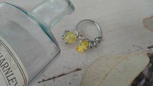 * clear yellow & Aurora color × silver color wire * ring * ring *10 number *