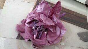 * with translation * purple color * flower brooch * corsage *