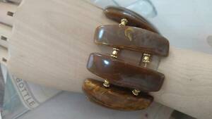 * with translation * light brown group × Gold color beads * futoshi bangle *