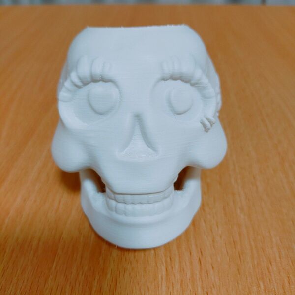 ヒッピースカル ガイコツ 置物 オブジェ ペン立て 3Dプリント