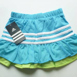 新品 adidas アディアダス★水色×黄緑×白 とっても可愛い インナー付きスカート 4 100相当の画像4