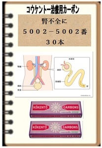 腎不全に　コウケントー　光線治療器用　カーボン　５００２番を　３０本　黒田製作所　