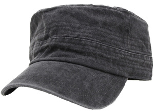 帽子 メンズ ワークキャップ 無地 バイオウォッシュ Lサイズ 61cm対応 大きめ 大きいサイズ★ブラック★新品