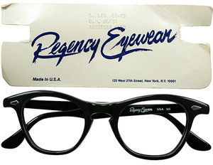 重要モデル 貴重BLACK個体1960s-70s デッド USA製 Regency Eyewear( TART OPTICAL タート オプティカル 2ndライン ) LEADING LIZ size46/22