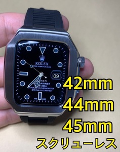 45mm* silver SL- Raver or leather * apple watch stainless steel custom metal Golden concept golden concept Apple watch 