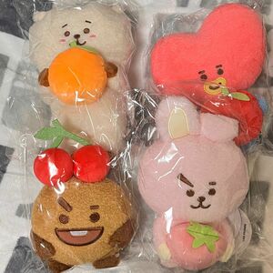 BT21 フルーツぬいぐるみ M 4体セット　RJ SHOOKY TATA COOKY