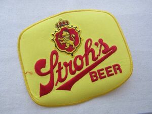 【大きめ】Stroh's light beer ストロービール ビール アメリカ パッケージ 企業 ワッペン/パッチ 古着 自動車 レーシング ビンテージ B01