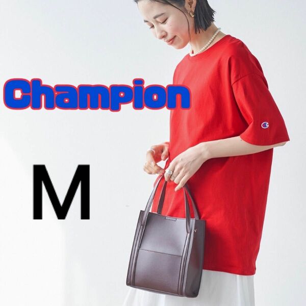 新品【Champion】赤 レッド Tシャツ Mサイズ チャンピオン