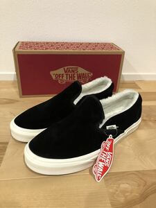 vans スリッポン バンズ　スエード　ボア　ブラック　29cm