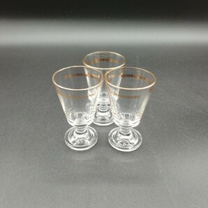アンティーク グラス リキュールグラス ワイングラス 酒器 金彩 リーフ柄 3客 ガラス コップの画像10