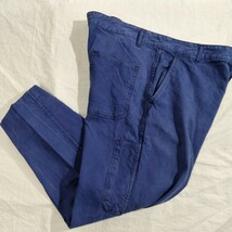 euro work pant ユーロ コットン ツイル ブルー blue パンツ ボタンフライ ユーロワーク vintage 52 38x27 fade 色落ち_画像2