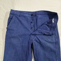 euro work pant ユーロ コットン ツイル ブルー blue パンツ ボタンフライ ユーロワーク vintage 52 38x27 fade 色落ち_画像4