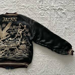 40s スカジャン スーベニア ジャケット オリジナル 珍品 JAPAN ヴィンテージ 黒 ブラック ビンテージ デニム カバーオール 30s 50s 60s の画像5